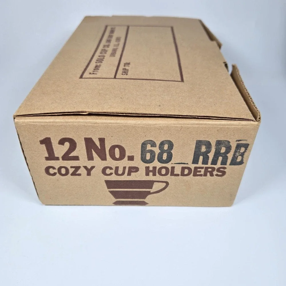 Vintage SOLO Cozy Cup Holders Blue Plastic Stackable 8 Original Box Retro‎ MCM